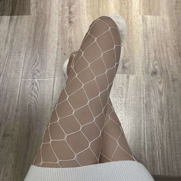 Donne sexy lunghe a rete maglia collant di nylon calze corpo sottili gambe perfette rete di pesce collant cavo a vita alta leggings calze