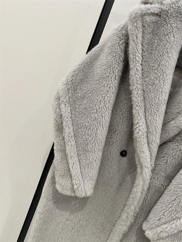 Max Teddy Coat 62% Alpaca 26% Wool 12% Silk Coat Winter Thicken Women's Coat