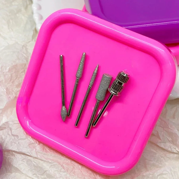 Portable Magnetic Nail Art Organizer Tray Cat Eyes Design Storage Container for Nail Grinding Heads Tool Holder