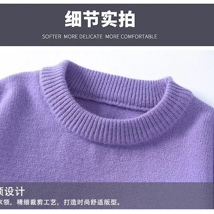 Solid Color Trendy Loose Knit Sweater With Coarse Yarn Weaving Pattern For Autumn And Winter Men's Top And Street Pullover