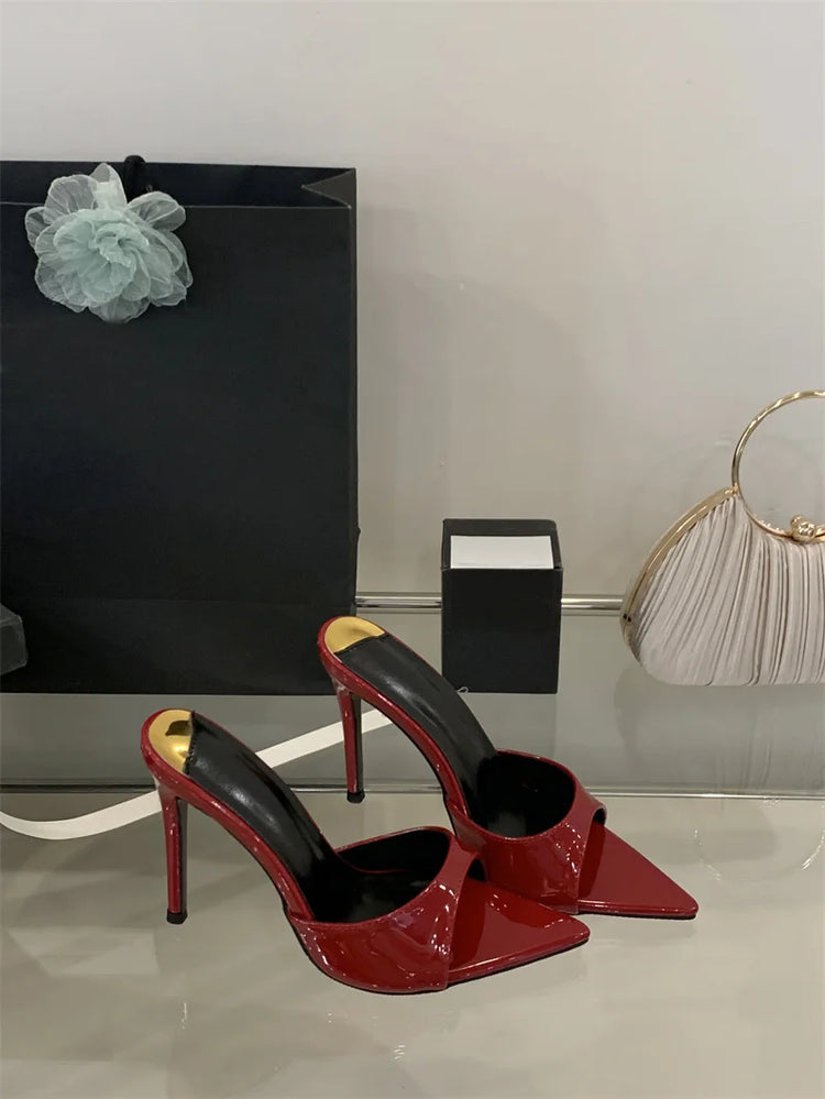 Hlieny 2026 Moda estiva Tacchi a spillo Donna Pantofole a punta Banchetto Abito Sandali Festa Matrimonio Mulo Presentazioni aziende produttrici giochi Scarpe