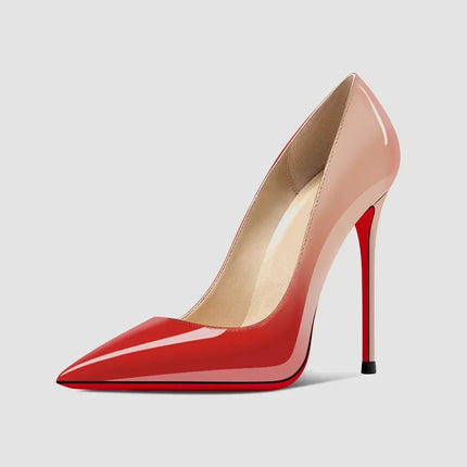 2025New sfumatura fondo rosso tacchi grandi modello leopardo sexy scarpe da donna professionali a punta scarpe singole da laurea nere platinumshop