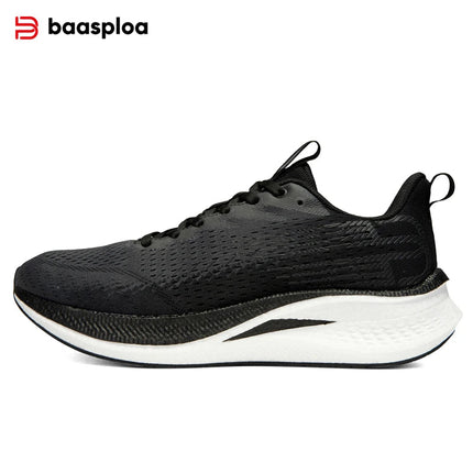 Baasploa Running Shoes Men Carbon Plate Professional Cushioning Anti-slip Sneaker Female Casual Breathable Jogging Sports Shoes PlatiNum