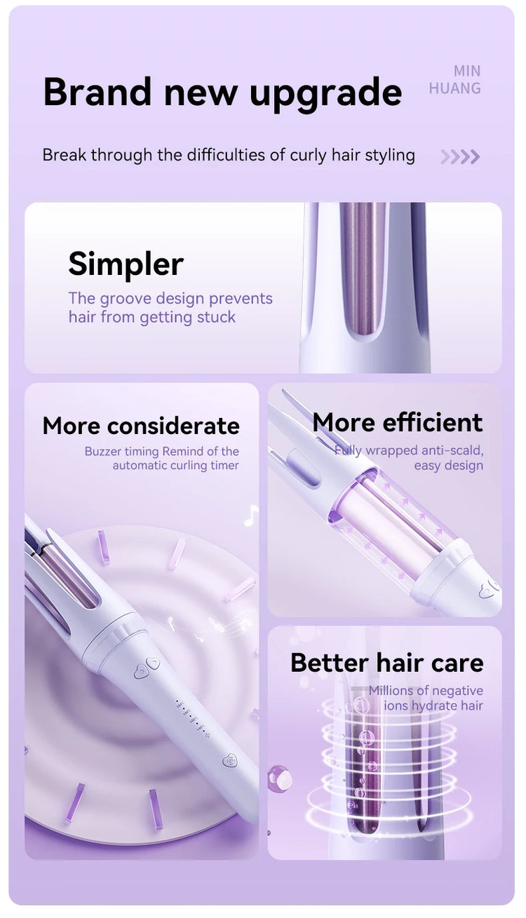Hair Curling Iron 32mm Curler Wand Professional Curly Tongs Ceramic Electric Salon Styling Tool Small Crimping Iron