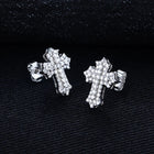 MossanRappr 0.78cttw Moissanite Iced out Croce Orecchini a bottone in argento sterling 925 D Colore Gioielli eleganti e alla moda per uomo platinumshop