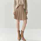 Women 100% Cashmere Skirt High Quality 2026 New Collection Knitwear Spring Winter Korean Popular Skirt Female Pleated Skirt PlatiNum
