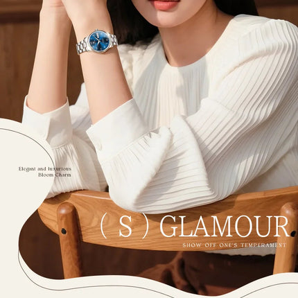 OLEVS Orologio di lusso di alta qualità per donna Orologio meccanico automatico da donna impermeabile in acciaio inossidabile Orologi da donna eleganti platinumshop