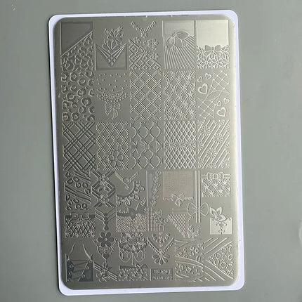 XMQ NAIL ART STAMPING PLATES LACE DESIGNS IMAGEPLATES DENIM STYLE TEMPLATE
