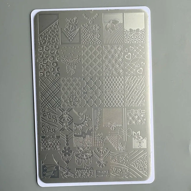 XMQ NAIL ART STAMPING PLATES LACE DESIGNS IMAGEPLATES DENIM STYLE TEMPLATE