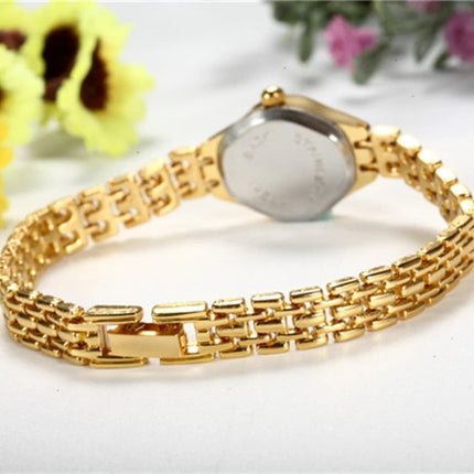 Orologio da polso dorato per donna Orologio da polso da donna di lusso con quadrante piccolo Orologio da donna al quarzo elegante in acciaio Regalo di moda reloj mujer platinumshop