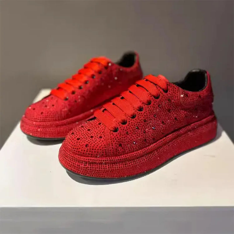 Luxury New Men Rhinestone Lace Up All Match Brand Shoes Causal Flats Loafers Sports Walking Sneakers Zapatos Hombre Vest