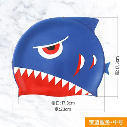 Modello squalo balena proteggi le orecchie per capelli lunghi modello cartone animato dinosauro cappello da nuoto cuffia da nuoto cappello elastico cappello da piscina