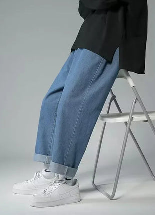 Jeans Men Wide Leg Cargo Pants Streetwear Baggy Men Korean Fashion Loose Straight Male Clothing Y2K Hip Hop Style Male Trousers PlatiNum
