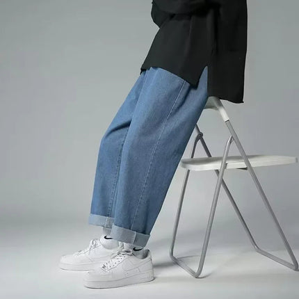 Jeans Men Wide Leg Cargo Pants Streetwear Baggy Men Korean Fashion Loose Straight Male Clothing Y2K Hip Hop Style Male Trousers PlatiNum