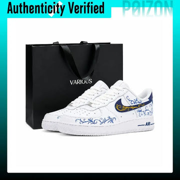 Nike Air Force 1 Skate Shoes Men's Low-top Blue/Gold/White CW2288-111（Team1529-）