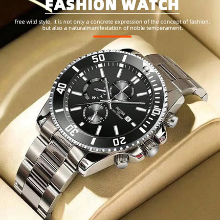 Orologi da lavoro da uomo di lusso Orologio da uomo al quarzo argento Orologio luminoso maschile platinumshop