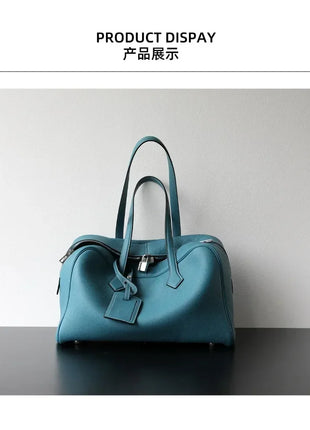 Borsa da donna in pelle di vacchetta di alta qualità, semplice borsa a tracolla di grande capacità, borsa a spalla.