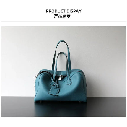 Borsa da donna in pelle di vacchetta di alta qualità, semplice borsa a tracolla di grande capacità, borsa a spalla.