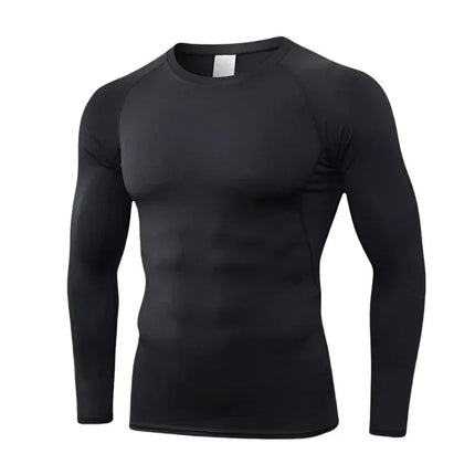 Men's Long Sleeved Sports T-Shirt With High Elasticity And Quick Drying Solid Color Long Sleeves for Autumn Winter PlatiNum