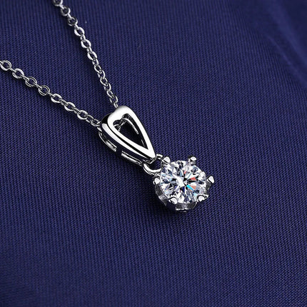 925 Sterling Silver Necklace For Women Round Pendent Sparkling Pave CZ Necklace Fashion Anniversary Birthday Jewelry Gifts N325 PlatiNum