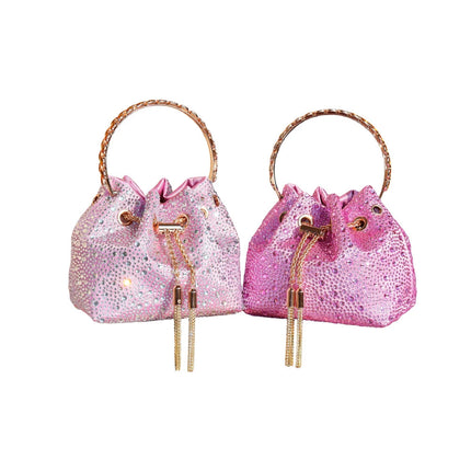 Handle Rhinestones Evening clutch Bag Purses and handbag luxury Designer shoulder bag Shiny Crystal Clutch purse bucket bag PlatiNum