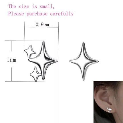 Ventfille 925 Sterling Silver Star Earring for Women Girl Simple Tassels Chain Fashion Office Jewelry Gift Dropshipping PlatiNum