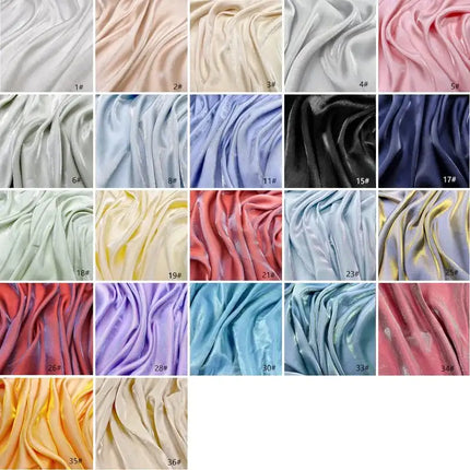 Tessuto di raso setoso in cristallo di vetro, tessuto iridescente glitterato, materiale per abiti lucidi, tessuto per indumenti lucido