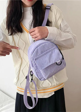 Mini Backpack Square Bag Korean Version Fashionable Sweet Shoulder Bag Female's Schoolbag Stylish  Simple Crossbody Bag Casual PlatiNum