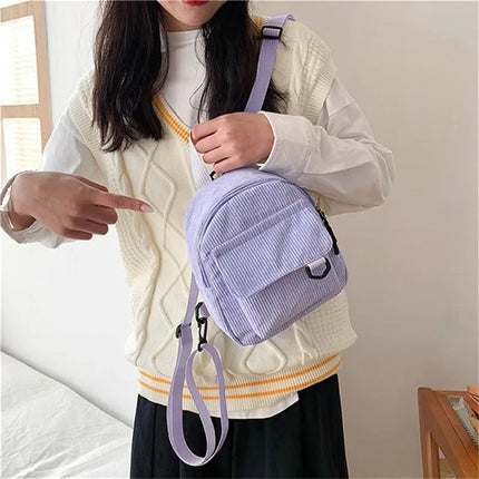 Mini Backpack Square Bag Korean Version Fashionable Sweet Shoulder Bag Female's Schoolbag Stylish  Simple Crossbody Bag Casual PlatiNum