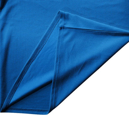 Cross-border new men's waffle color matching strap V-neck top casual long-sleeved bottoming T-shirt PlatiNum