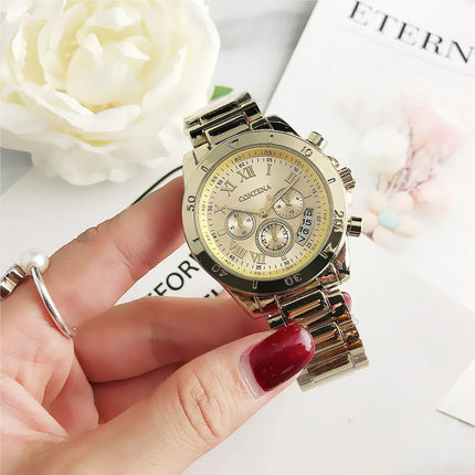 CONTENA Orologi eleganti di lusso per donna Orologio da donna in acciaio inossidabile Orologio da polso da donna alla moda Orologio al quarzo Reloj Mujer platinumshop