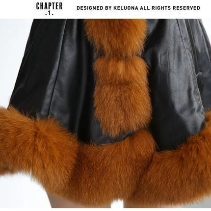 Hot Sale Winter Women's Faux Fur High Quality Faux Sheepskin Coats Keep Warm With Fur Fox Collars Slim Female Furs