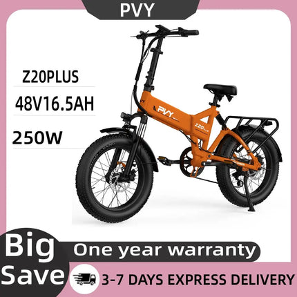 PVY Z20PLUS 1000 Bici Elettrica Per Adulti 250W Motore Città Bicicletta Elettrica 48V16.5AH Batteria E-bike 20 Pollici Fat Tire Ebike