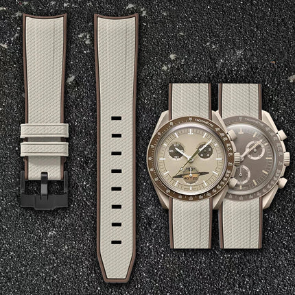 Per Omega Swatch 20mm Curva cinturino per orologio Speedmaster MoonSwatch Planet Snoopy cinturino cinturino a sgancio rapido braccialetto in gomma platinumshop