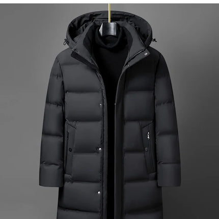 Canada Fashion Winter Jacket for Men Down Coat Parka Men's White Goose Down Jacket Collar Hooded Warm Thick Long Padding M-4XL