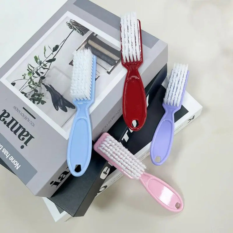 Cleaning Nail Brushes Transparent Long Handle Soft Remove Dust Nail Brushes Multifunctional Five Color Manicure Pedicure Tools