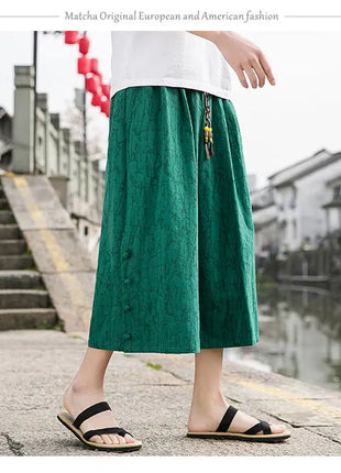 Pantaloni da samurai giapponesi Kimono da uomo Pantaloni casual in cotone retrò da uomo Pantaloni larghi casual Hip Hop Harajuku di alta qualità da uomo