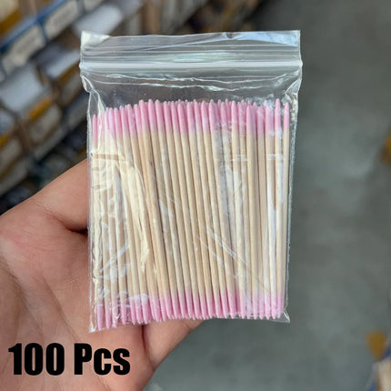 400pcs Pink Double Head Nail Art Cuticle Pusher Remover 7CM Orange Wood Sticks Cotton Swab Clean Tool for Nail Rhinestone Makeup 2028