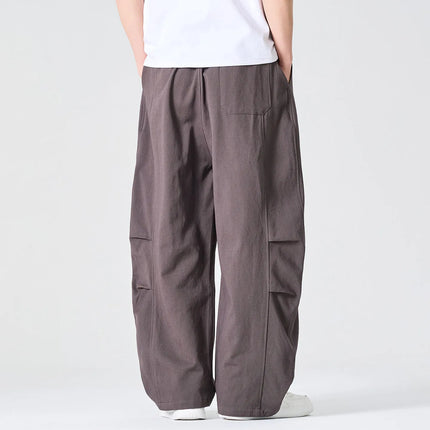 Pantaloni Casual da Uomo Primaverili in Offerta, a Vita Alta, Comodi, Stile Semplice, Tinta Unita, Vestibilità Larga, in Cotone, Gamba Dritta
