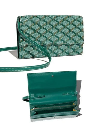 Borsa a Tracolla Lunga con Motivo a Quadretti Retrò, Tracolla Sottile Rimovibile, Porta Carte Multiplo, Tasca Portamonete con Cerniera, Borsetta Piccola alla Moda per Uso Quotidiano