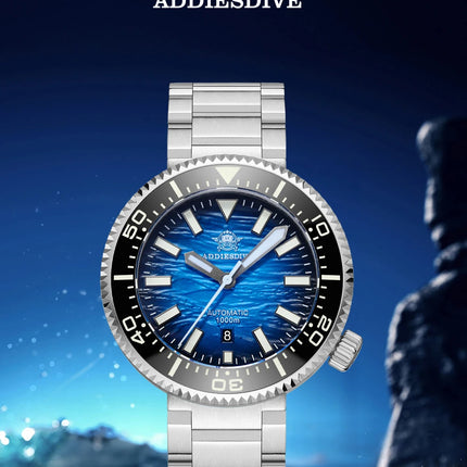 ADDIESDIVE New Men's Automatic Dive Watch Sapphire Crystal 3D Dial Ultra Bright Lume 1000m Water Resistance Men's Business Watch