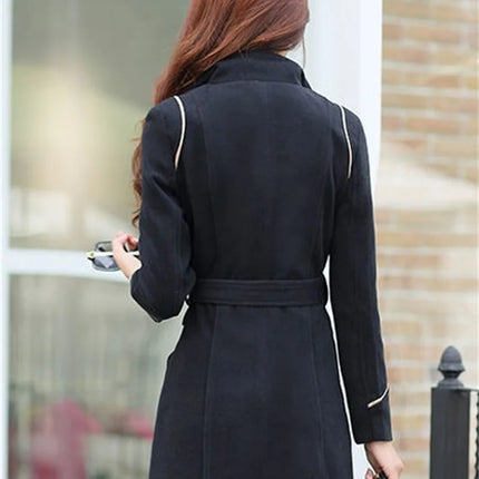 2023 New Korean Winter Woman Wool Coat Long Warm Female Woolen Coat Female Autumn Fashion Double-Breasted Jacket Outerwear