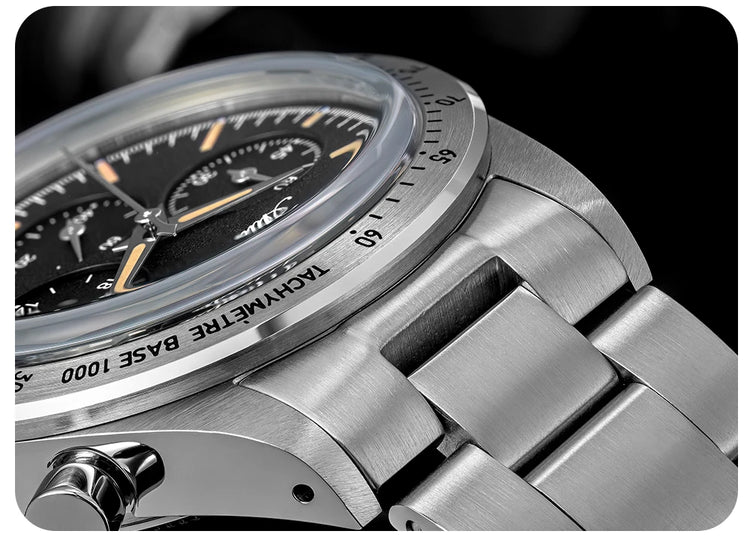 ADDIESDIVE Watch New 37mm Chronograph Men Quartz Wristwatch Domed Glass 316L Stainless Steel 100m Waterproof C3 Luminous AD2552