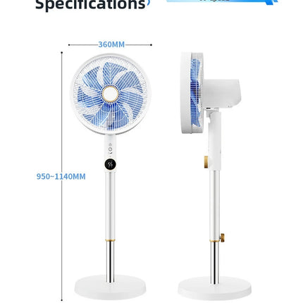 Ventilatore a Torre con Inverter DC, Ultra Silenzioso a 12 Velocità con Telecomando, Ventilatore Oscillante a Risparmio Energetico per Soggiorno/Camera da Letto