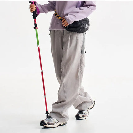 Men Women Splice Fashion Outdoor Loose Casual Lightweight Quick Dry Sports Cargo Baggy Pants Track Trouser Jogger Sweatpants
