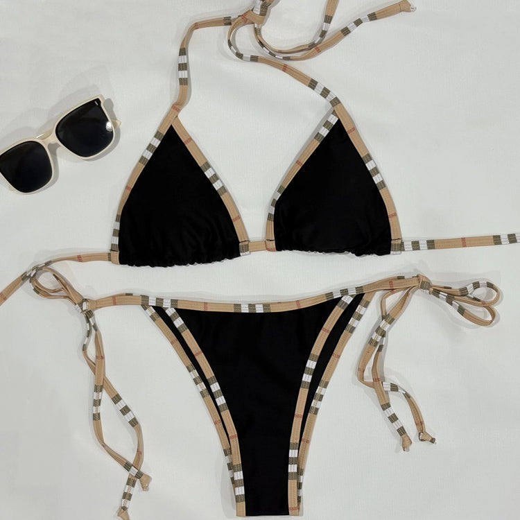 Set Bikini di Lusso a Righe con Halter per Donne, Costume da Bagno Sexy a Due Pezzi, Abbigliamento da Spiaggia alla Moda platinumshop