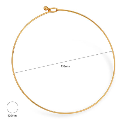 304 Stainless Steel Collar Neck Ring Necklace For Men Women Round Handmade DIY Jewelry Can be opened 43cm(16 7/8") long, 1 Piece PlatiNum