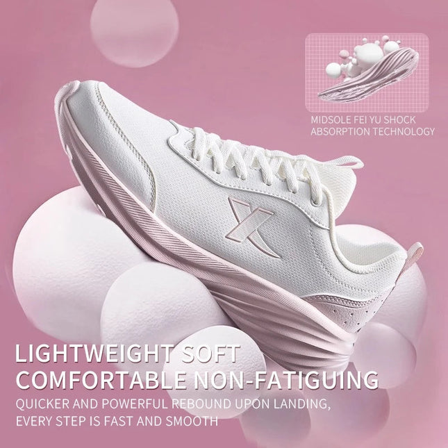 Xtep Running Shoe for Women Support Yu Yi Fw Cushioning Shock WaterProof Stability Durability Breathable Sneakers 875418110055 PlatiNum