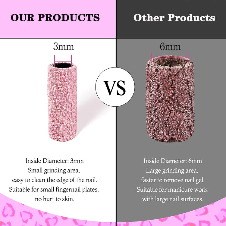 5000Pcs Mini Nail Drill Sanding Bands Include Mandrel-Pink-3mm