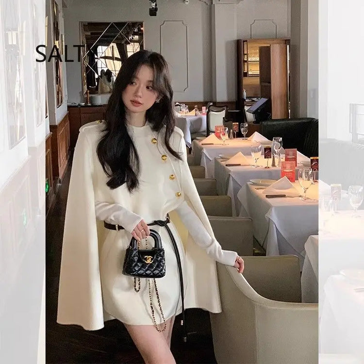 2026 New Style Women's Wool Coats Capes Autumn/Winter Princess Style Wool Cloak Woman